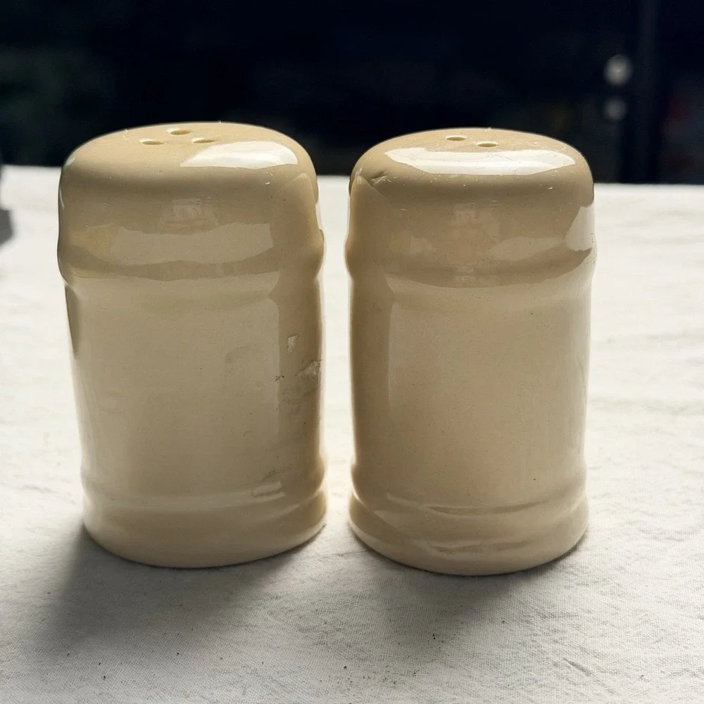 Ivory Ceramic Salt And Pepper Shakers Vintage